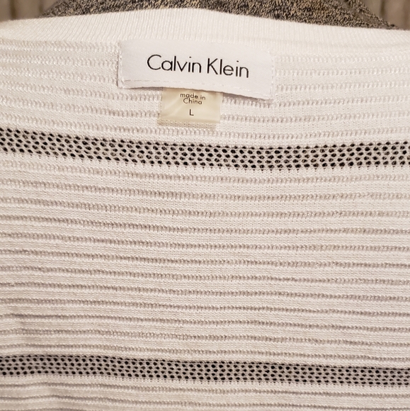 Calvin Klein White Cropped Cardigan Size Large - Picture 5 of 6